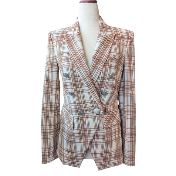 NEW NWT Veronica Beard 0 Miller COTTON plaid Dickey jacket blazer - Picture 5 of 15